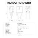 BWOO ładowarka sieciowa CDA182 QC 38W 1x USB-A + 1x USB-C 3,8A z kablem USB-C 1 m biała