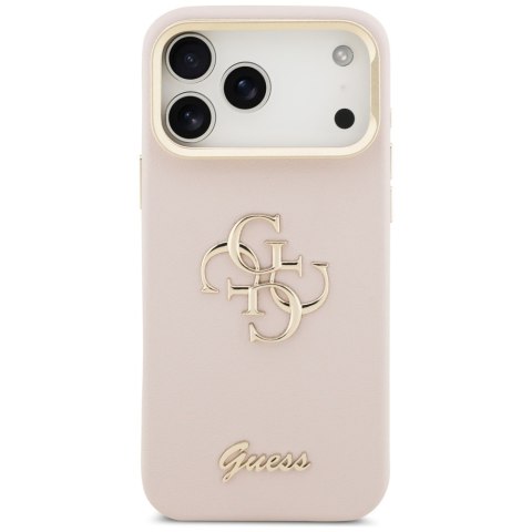 Guess nakładka Grained Big 4G & Stand Camera do iPhone 17 Pro Max różowa