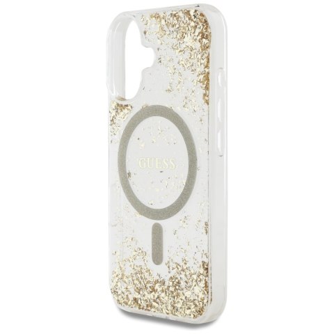 Guess nakładka HC Resin Bottom Glitter do iPhone 16 MagSafe złota