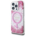 Guess nakładka HC Resin Bottom Glitter do iPhone 16 Pro Max MagSafe różowa