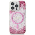 Guess nakładka HC Resin Bottom Glitter do iPhone 16 Pro Max MagSafe różowa