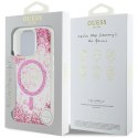 Guess nakładka HC Resin Bottom Glitter do iPhone 16 Pro Max MagSafe różowa