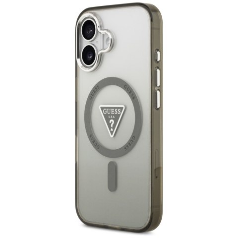 Guess Nakładka Magsafe IML Gradient Case With Print Triangle Logo & Silver Metal Camera Buttons Do iPhone 17 Khaki