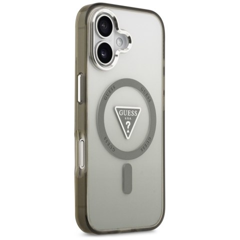 Guess Nakładka Magsafe IML Gradient Case With Print Triangle Logo & Silver Metal Camera Buttons Do iPhone 17 Khaki