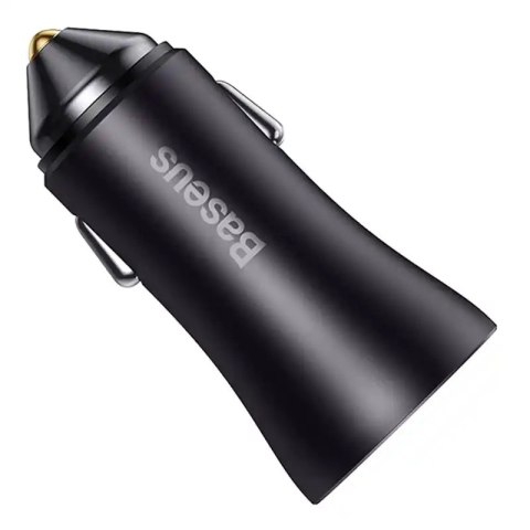 Ładowarka samochodowa Baseus Golden Contactor Max, 2x USB, 60W (szara)