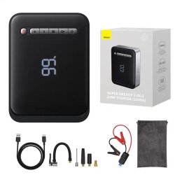 Powerbank / Rozrusznik + Kompresor 2w1 Baseus Super Energy Car Jump Starter, 8000mAh, 1000A USB (czarny)