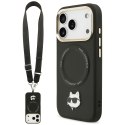 Karl Lagerfeld nakładka Big Strap Choupette Metal Logo MagSafe do iPhone 17 Pro Max czarna