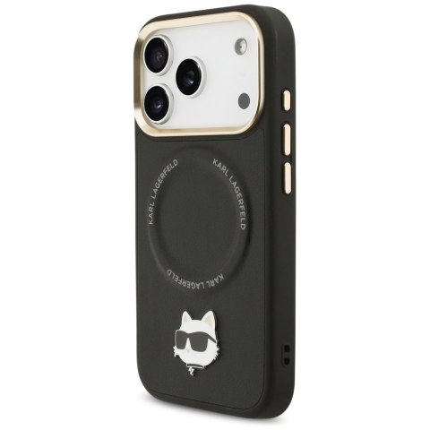 Karl Lagerfeld nakładka Big Strap Choupette Metal Logo MagSafe do iPhone 17 Pro Max czarna