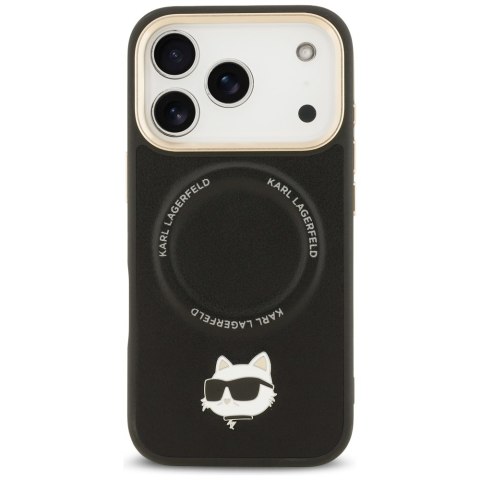 Karl Lagerfeld nakładka Big Strap Choupette Metal Logo MagSafe do iPhone 17 Pro czarna