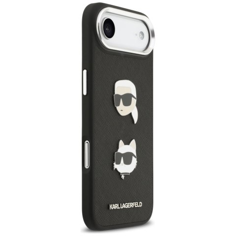 Karl Lagerfeld nakładka FW Grained Karl & Choupette Heads Pins & Logo do iPhone Air czarna