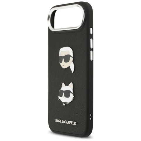 Karl Lagerfeld nakładka FW Grained Karl & Choupette Heads Pins & Logo do iPhone Air czarna