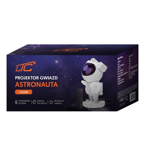 LTC Lampka projektor Astronauta RGB + głośnik + pilot