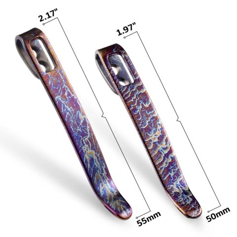 CIVIVI Klipsy Tytanowe 4 szt. 50/55 mm Flamed Blue/Purple