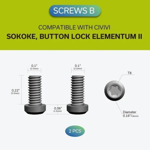 Klips CIVIVI Titanium z 2 parami śrubek