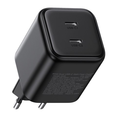 Ładowarka Dual UGREEN USB-C 45W X526 (czarny)
