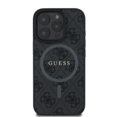 Guess nakładka do iPhone 16 Pro 6,3" GUHMP16LG4GFRK czarna hardcase 4G Ring Classic Logo MagSafe
