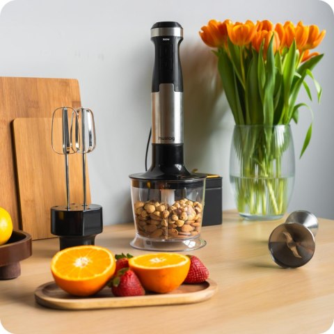 Blender ręczny 3w1 Huslog HUS1048 1500W Turbo pojemnik, trzepaczka, rozdrabniacz