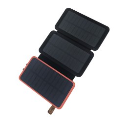Powerbank solarny Setty 8000mAh 3 panele LED USB-C czarny