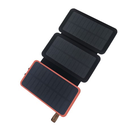 Powerbank solarny Setty 8000mAh 3 panele LED USB-C czarny