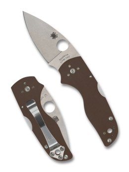 Nóż składany Spyderco Lil' Native Back Lock Sprint Run Brown G-10, Stonewashed CPM 15V by Eric Glesser (C230MBGPBN15V)