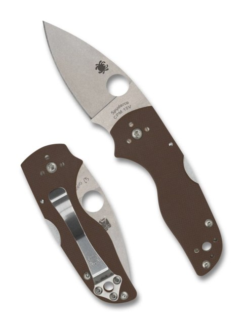 Nóż składany Spyderco Lil' Native Back Lock Sprint Run Brown G-10, Stonewashed CPM 15V by Eric Glesser (C230MBGPBN15V)