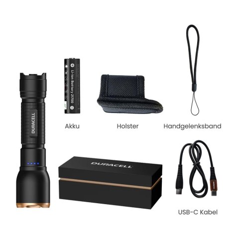 Latarka Duracell DF1500R - 1500lm 1x21700 Gift Box
