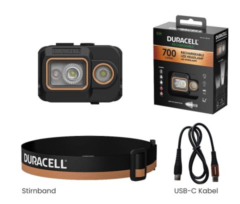 Latarka czołowa Duracell DH700R - 700lm LiPo