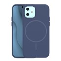 Nakładka Silicone Thin Mag do iPhone 12 / 12 Pro 6,1" ciemnoniebieska