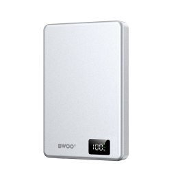 BWOO power bank magnetyczny P76 PD 20W 10000 mAh z wyświetlaczem i portem USB-C srebrny