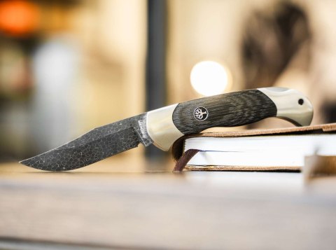 Böker Scout Damast Bog Oak 18,4cm Nóż składany Solingen