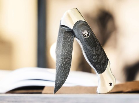 Böker Scout Damast Bog Oak 18,4cm Nóż składany Solingen