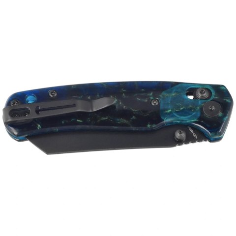 Nóż składany Bestechman Cicada's Wing Clear Blue Resin, Black PVD 10Cr15MoV (BMK06R)