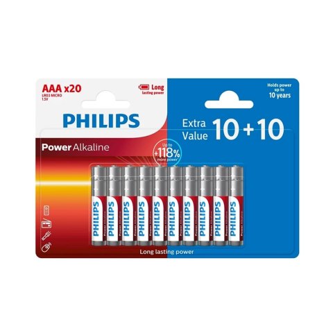 Bateria PHILIPS AAA LR03 Blister 10+10szt