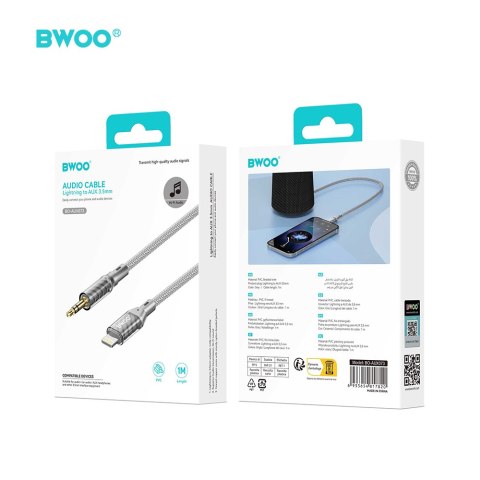 BWOO AUX073 kabel AUX Lightning - jack 3.5mm audio szry