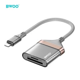 BWOO BZ63 adapter Lightning - karta SD/TF szary