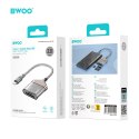 BWOO BZ64 adapter USB-C - karta SD/TF szary
