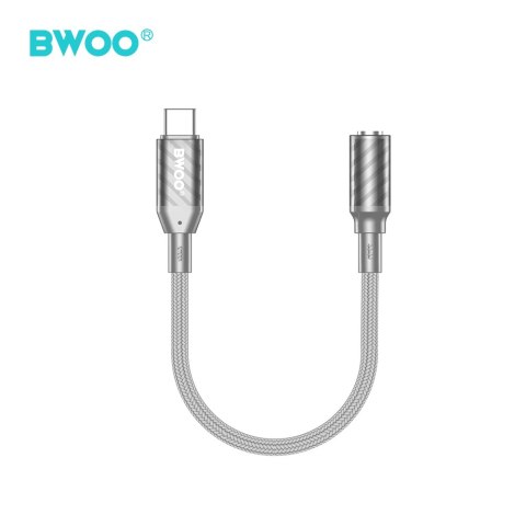 BWOO BZ65 adapter USB-C - jack 3.5mm szary