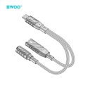 BWOO BZ67 adapter 2w1 Lightning/USB-C - jack 3.5mm szary