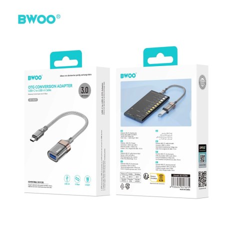 BWOO BZ69 adapter USB-C - USB szary