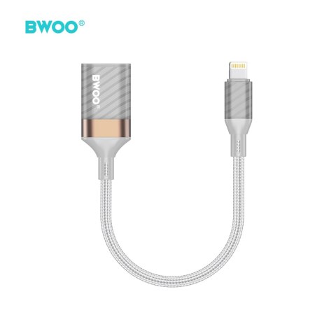 BWOO BZ70 adapter Lightning - USB szary