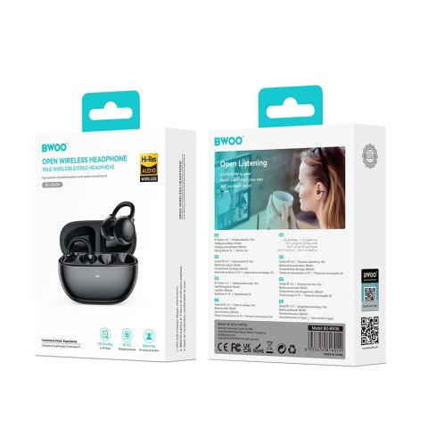 BWOO słuchawki Bluetooth BW39 TWS do biegania czarne