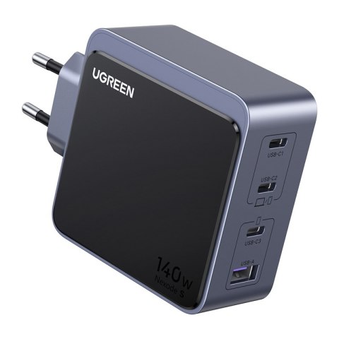 Ładowarka sieciowa Ugreen Nexode S 140W, GaN, 3x USB-C + USB (szara)