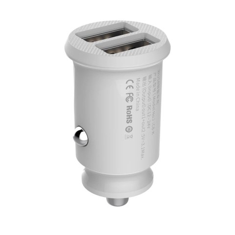 Mini ładowarka Baseus Grain Car Charger CCALL-ML02 samochodowa 2x USB-A 3.1A - biała
