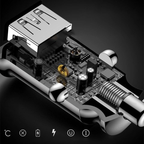 Mini ładowarka Baseus Grain Car Charger CCALL-ML02 samochodowa 2x USB-A 3.1A - biała