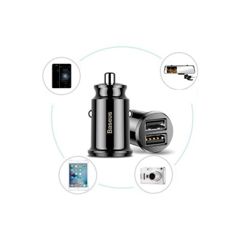 Mini ładowarka Baseus Grain Car Charger CCALL-ML02 samochodowa 2x USB-A 3.1A - biała