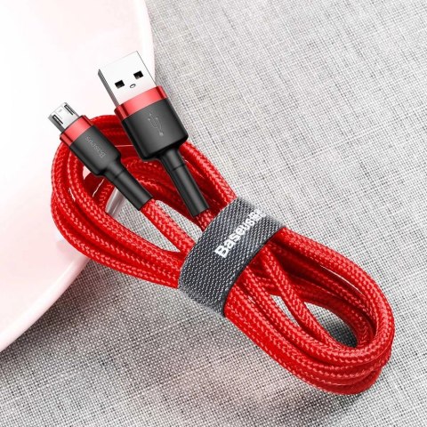 Kabel Baseus Cafule Cable CAMKLF-B09 USB-A / micro USB 2.4A 1 m - czerwony