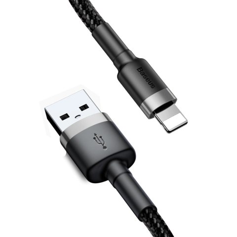 Kabel Baseus Cafule USB-A / Lightning 2A QC 3.0 3 m - czarno-szary