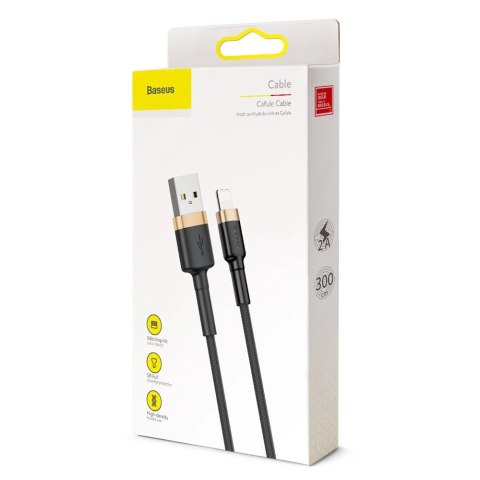 Kabel Baseus Cafule USB-A / Lightning 2A QC 3.0 3 m - czarno-złoty