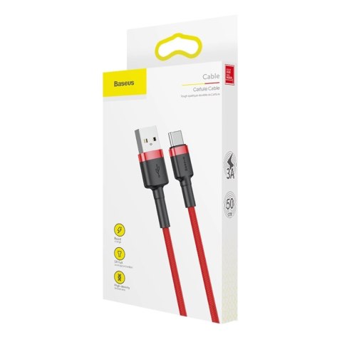 Kabel Baseus Cafule USB-A / USB-C QC 3.0 3A 0.5 m - czerwony