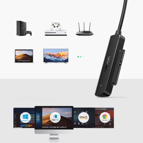 Ugreen adapter przejściówka dysku HDD SSD 2,5'' SATA III 3.0 - USB 3.2 Gen 1 (USB 5 Gbps) czarny (70609 CM321)